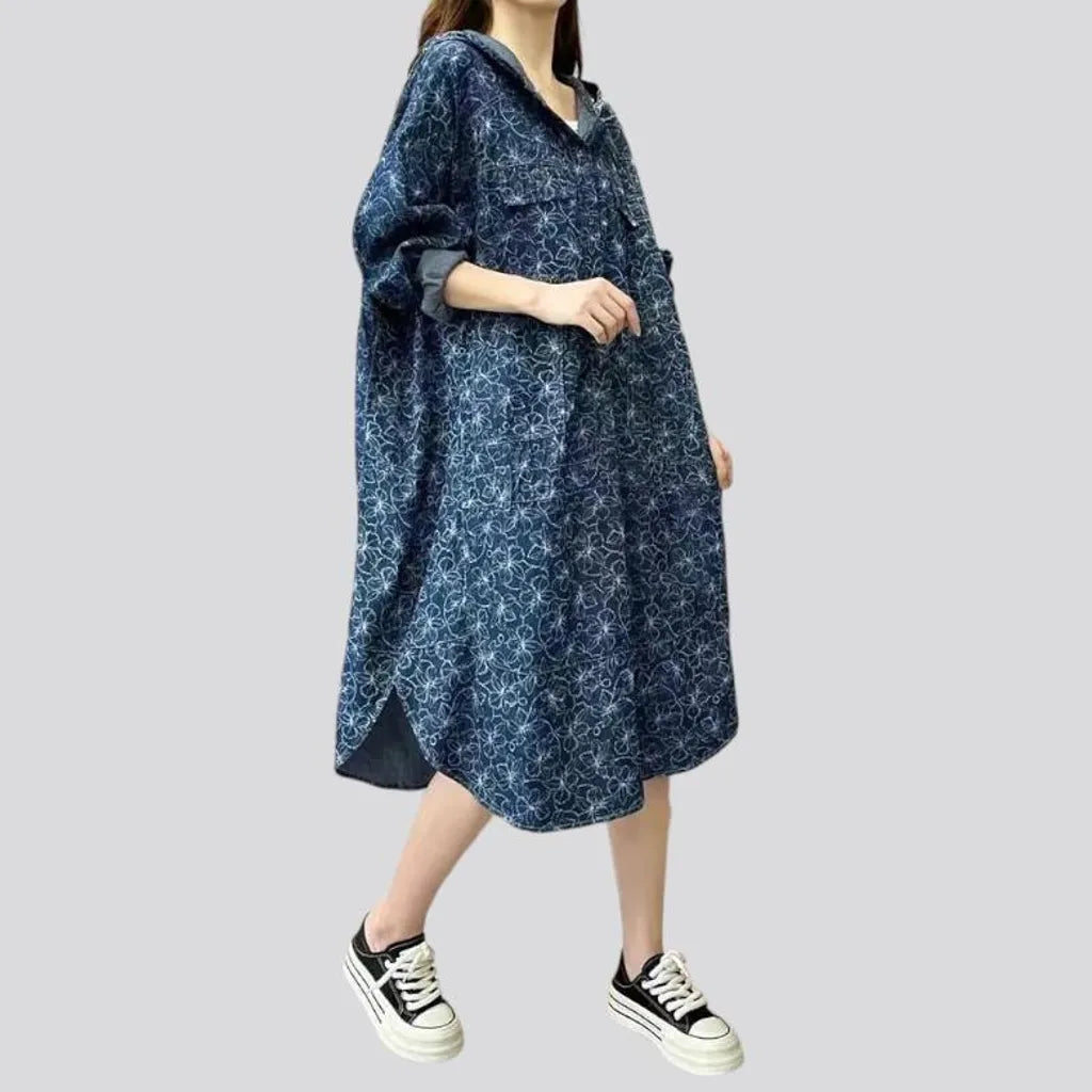 Long vintage women's jeans dress