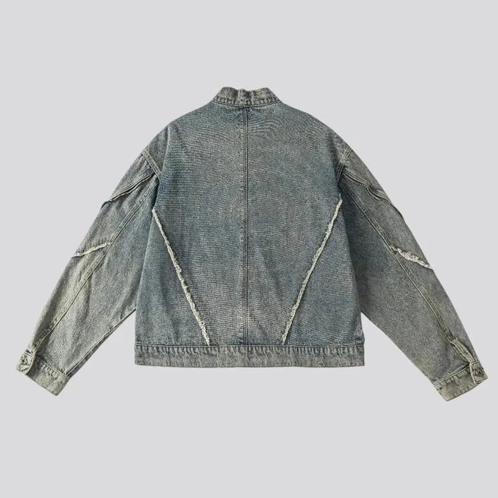 Light wash oversized denim jacket for men