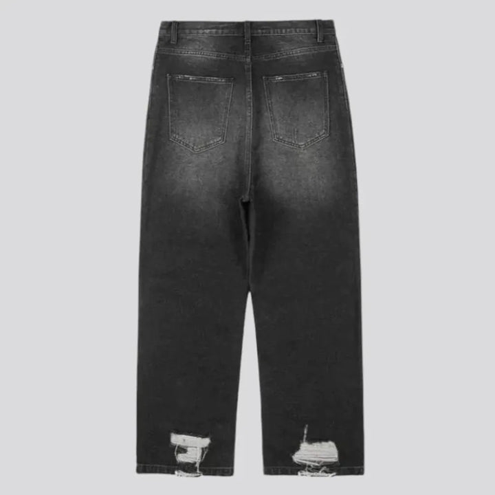 Baggy grunge distressed men's jeans