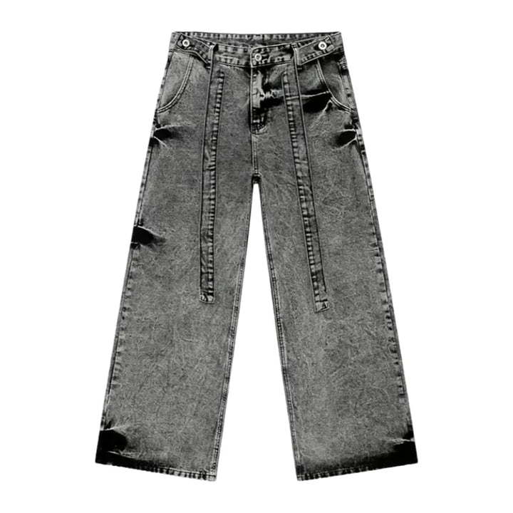 Mid Rise Baggy Men's Jeans - Grey