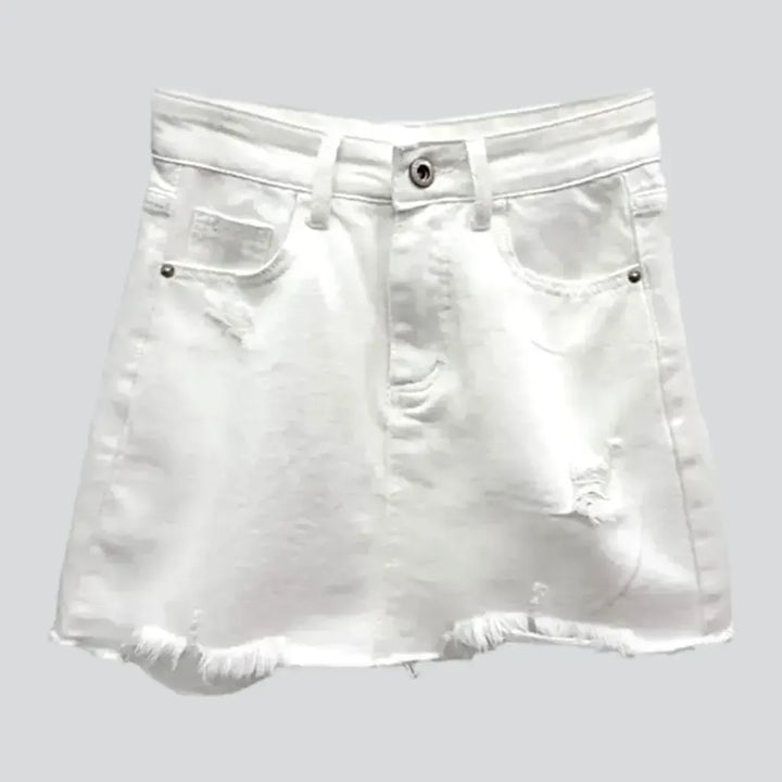 Frayed-hem grunge denim skirt
 for ladies | Jeans4you.shop