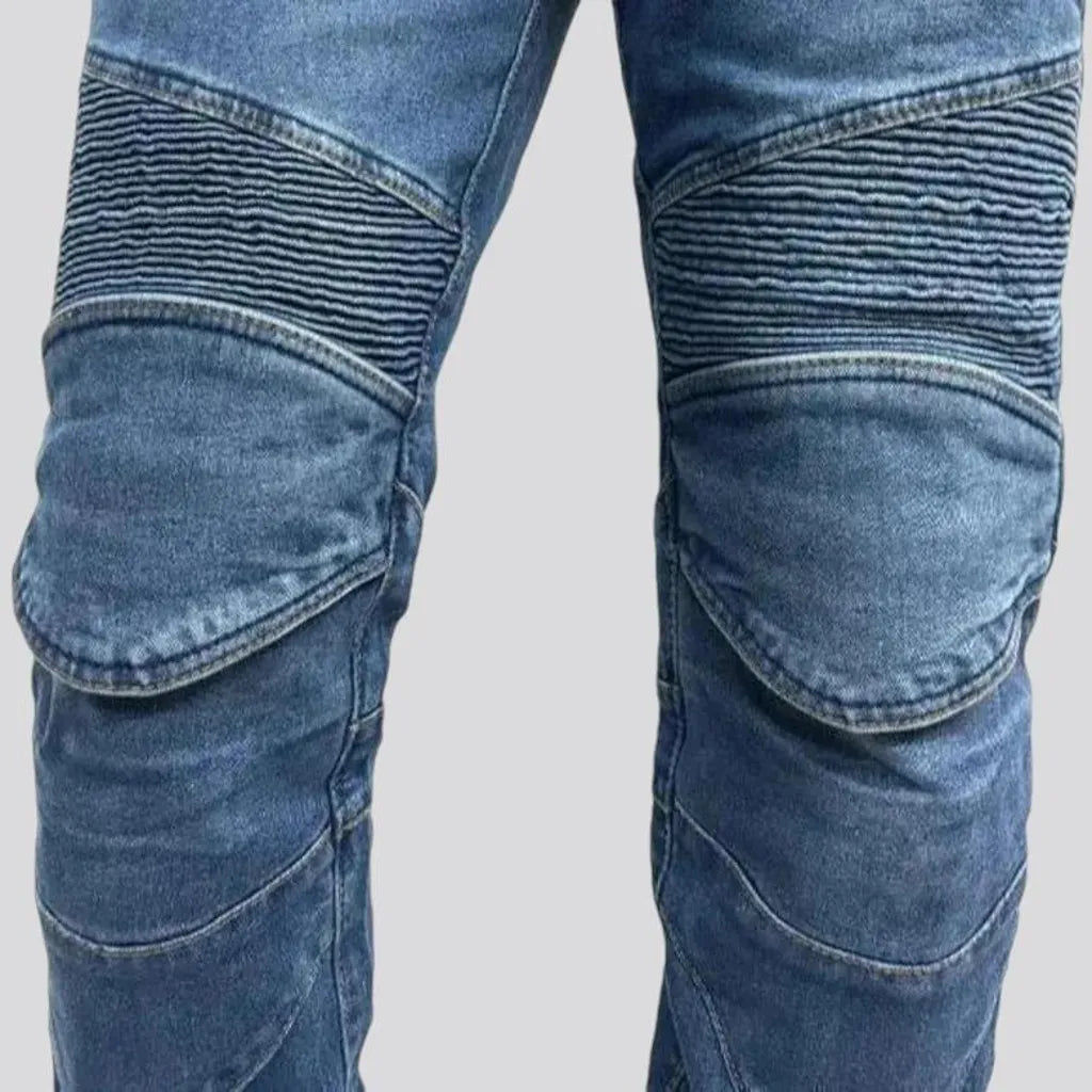 High rise motorcycle men's jeans