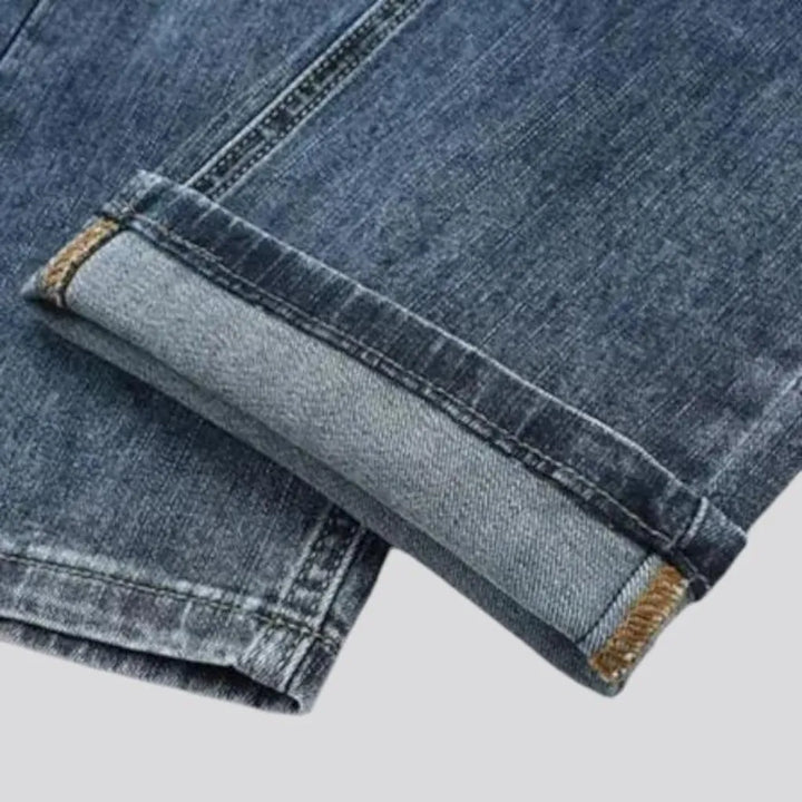 High rise stonewashed men's jeans