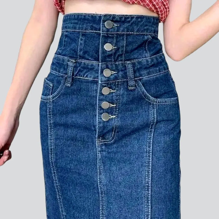 Street slit women's denim skirt