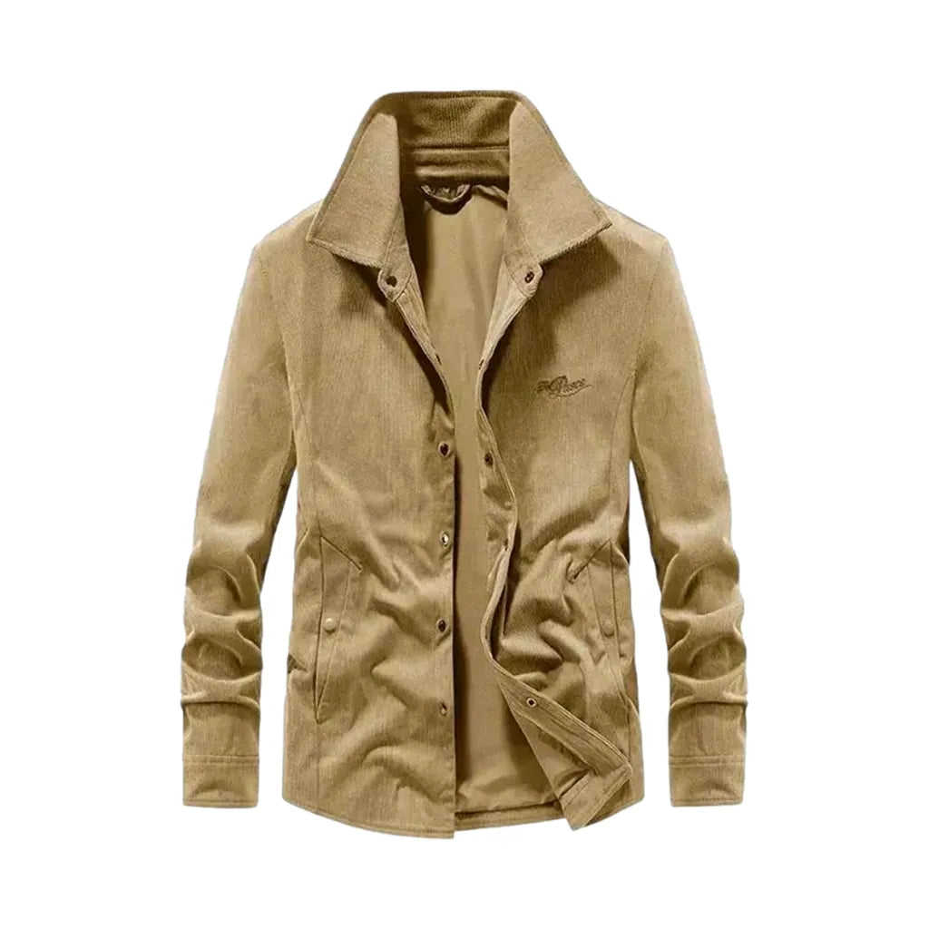 Trendy Casual Slim-fit Y2k Men's Corduroy Jacket - Sand