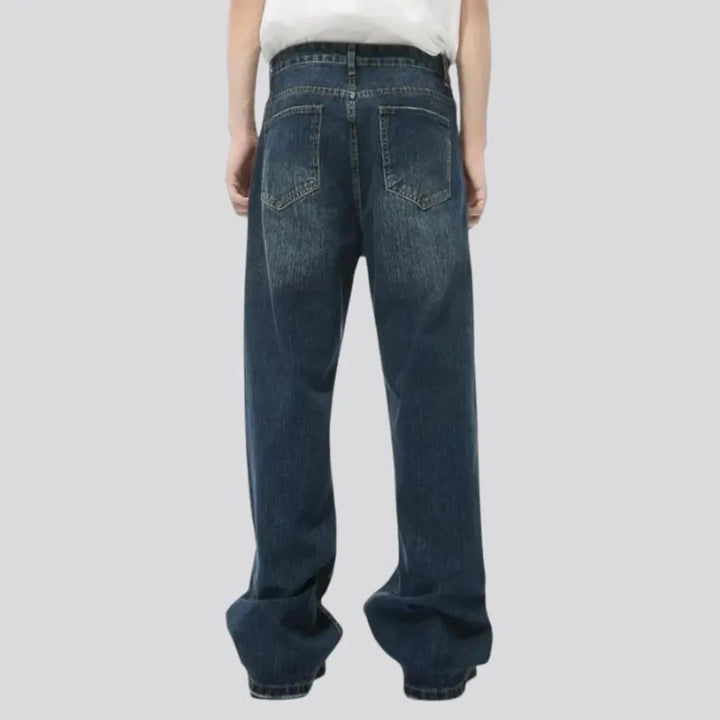 Trendy baggy mid-waist jeans for men