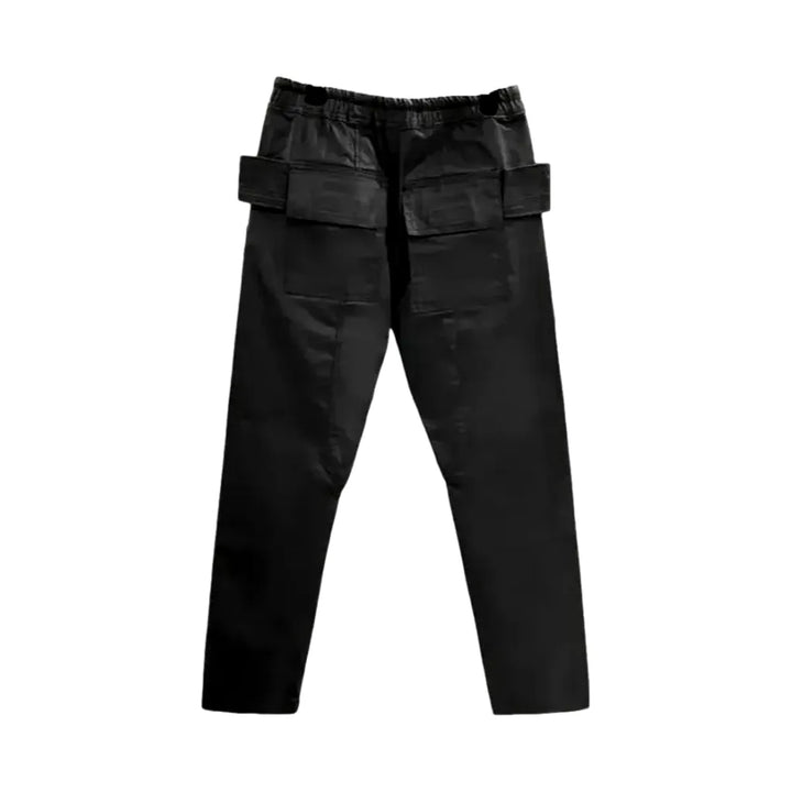 Water Resistant Denim Joggers for Men - Black