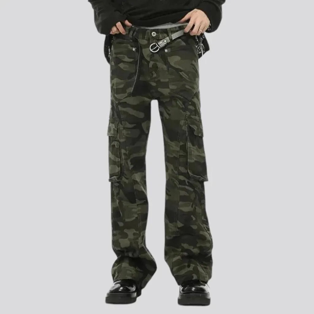 Multicolor cargo fit men's jeans