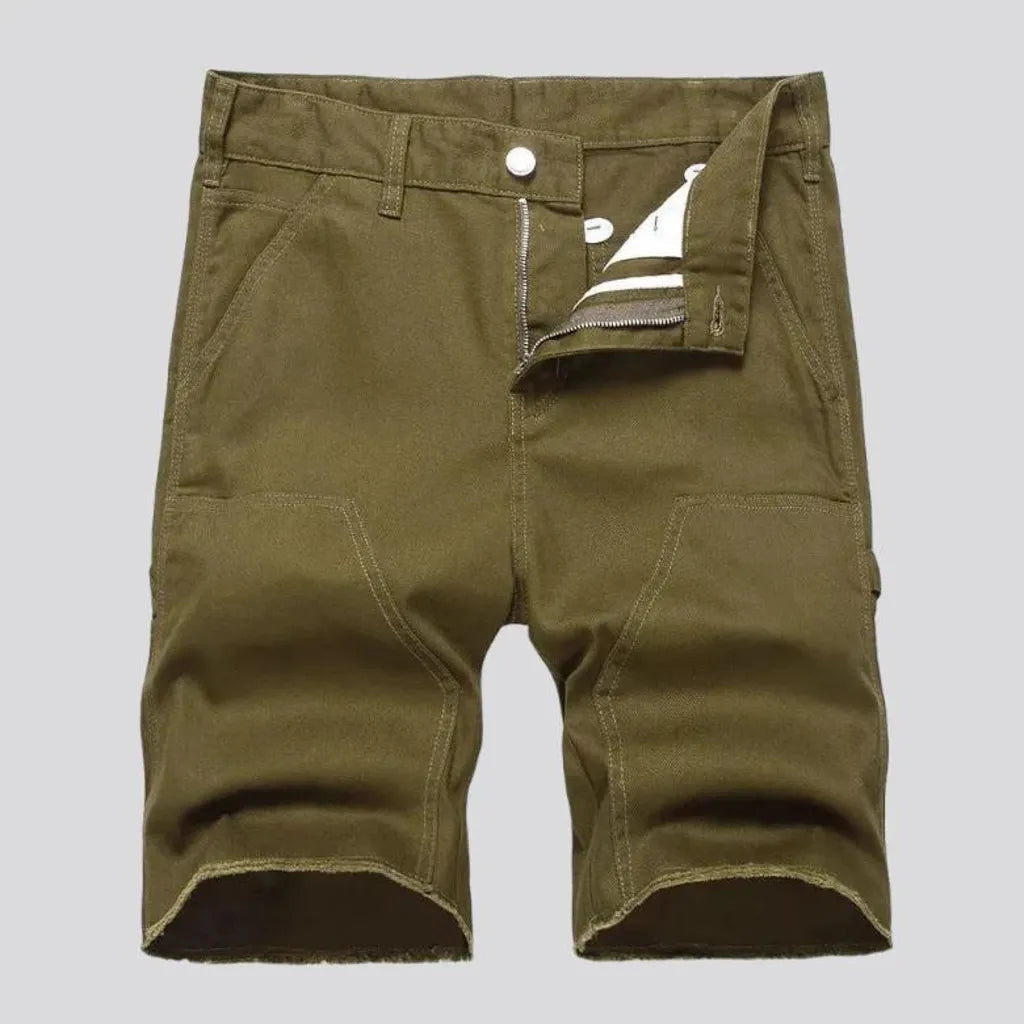 Slim carpenter-loop denim shorts