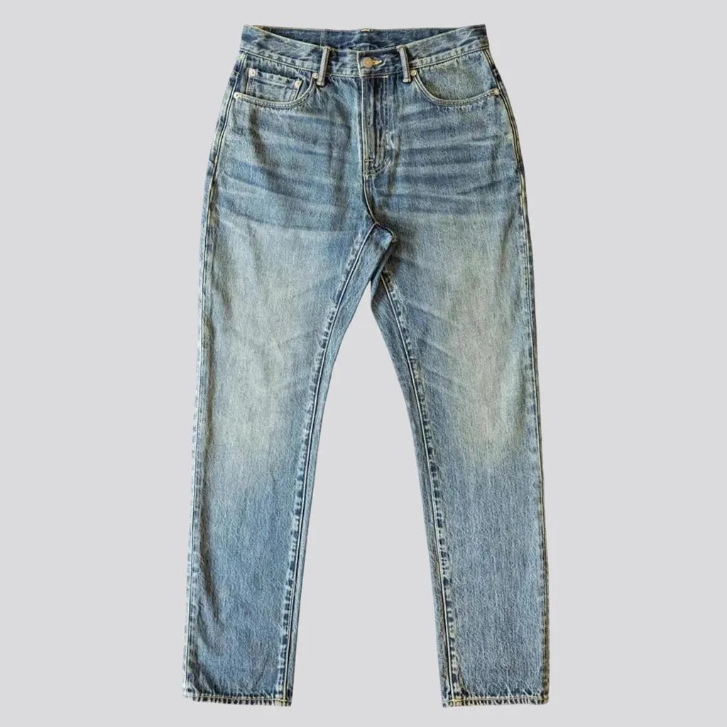 Mid rise tapered men's jeans