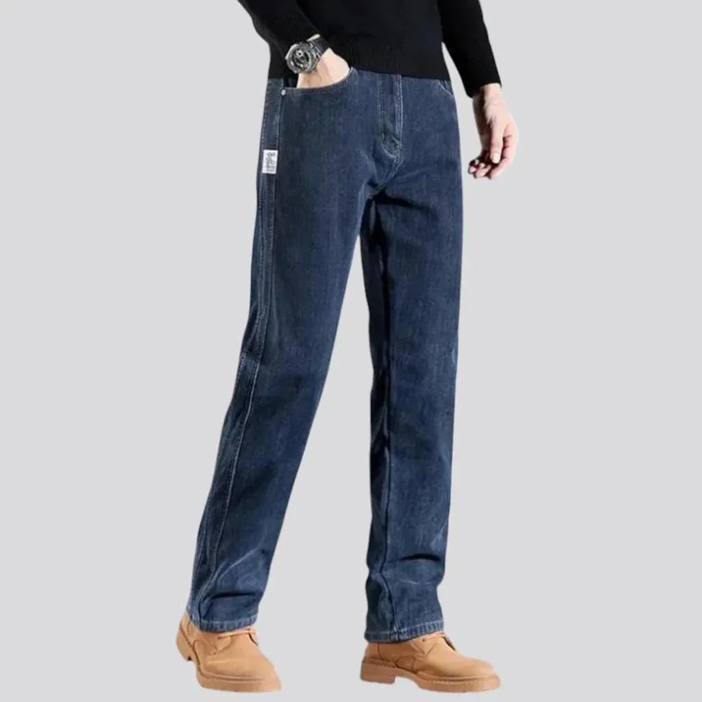 Stretchable casual dark men's jeans