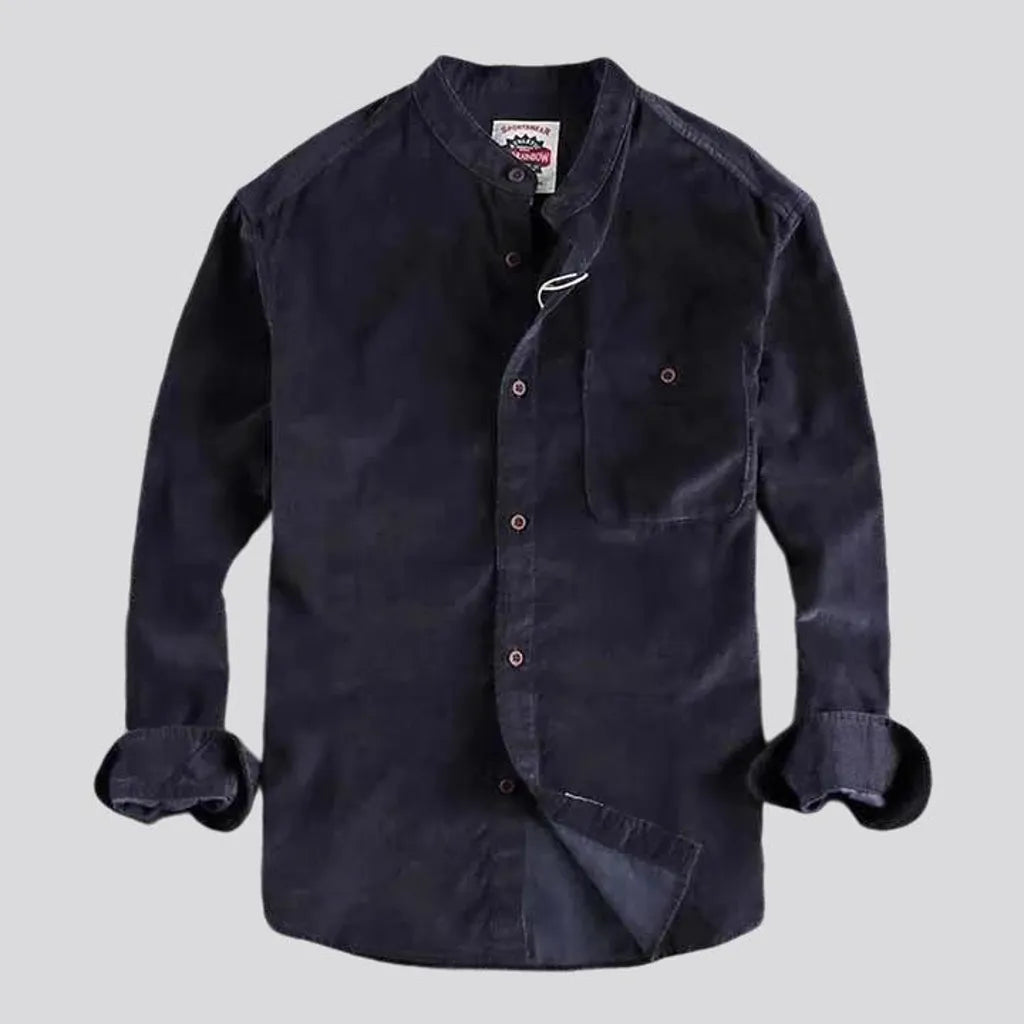 Boho style casual men's corduroy shirt