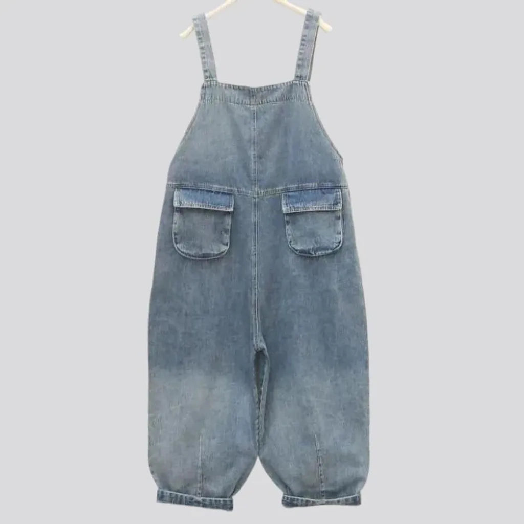 Baggy fit boho vintage women's jean dungaree