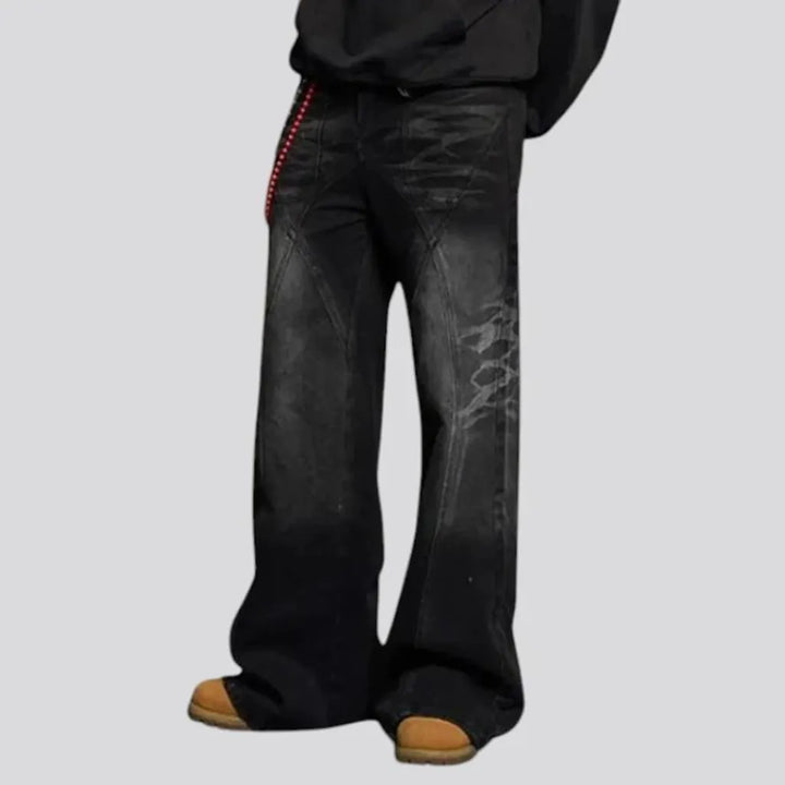 Mid-waist slouchy men's jeans