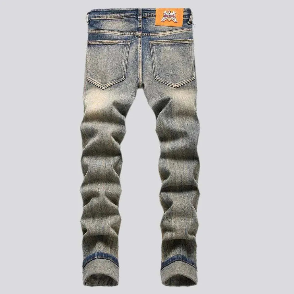 Patchwork fashion jeans
 for men