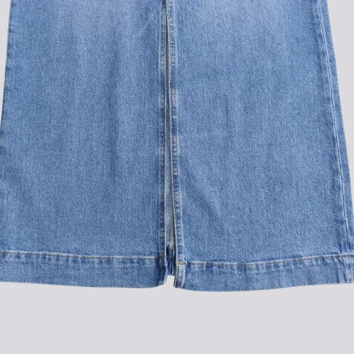 High waist denim jean skirt