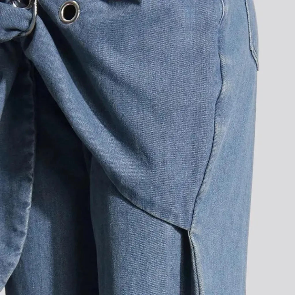 High-waist layered jeans
 for women