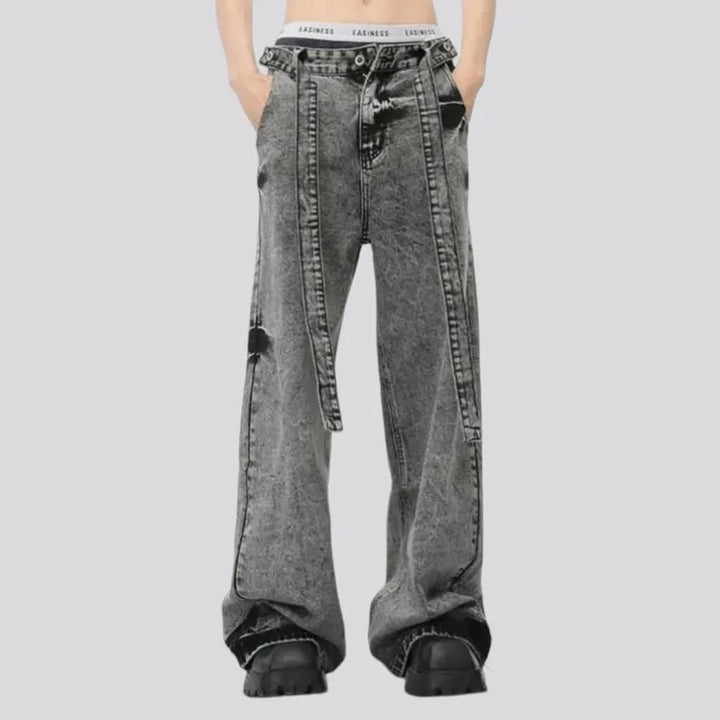 Mid rise baggy men's jeans