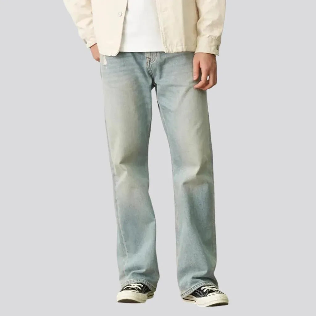 Vintage style bleached men's jeans