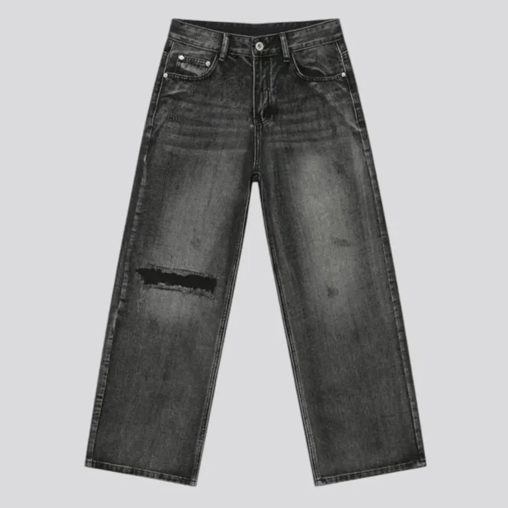 Grunge style baggy fit men's jeans