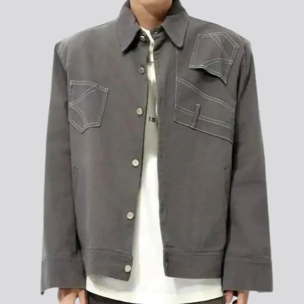 Fashionable Oversized Boho Men's Jean Jacket | Jeans4you.shop