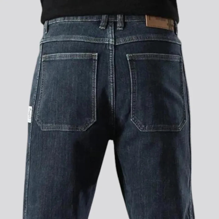 Stretchable casual dark men's jeans