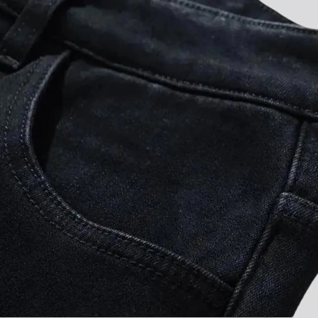 Warm mid rise tapered men's jeans