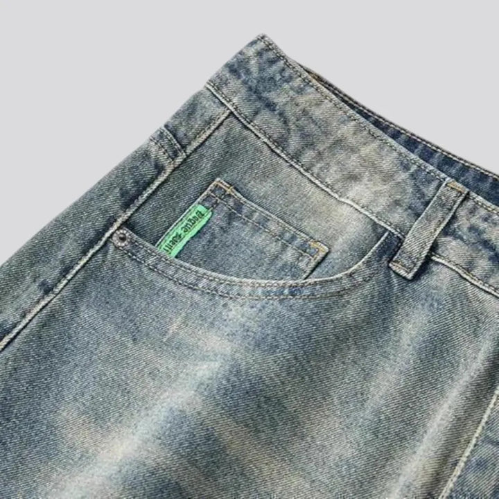 Wide fit vintage soft jeans for men