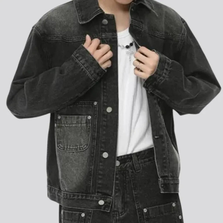 Stylish vintage men's jeans jacket