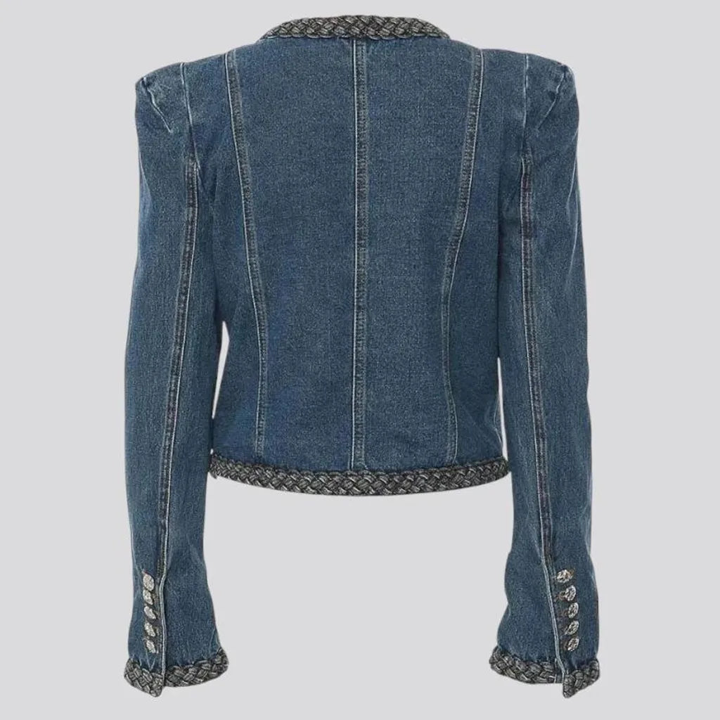 Fashionable medium fit jeans jacket for ladies