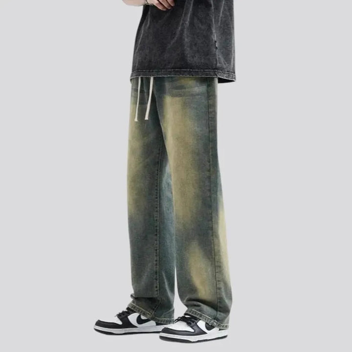 Mid-rise stylish men's jean joggers