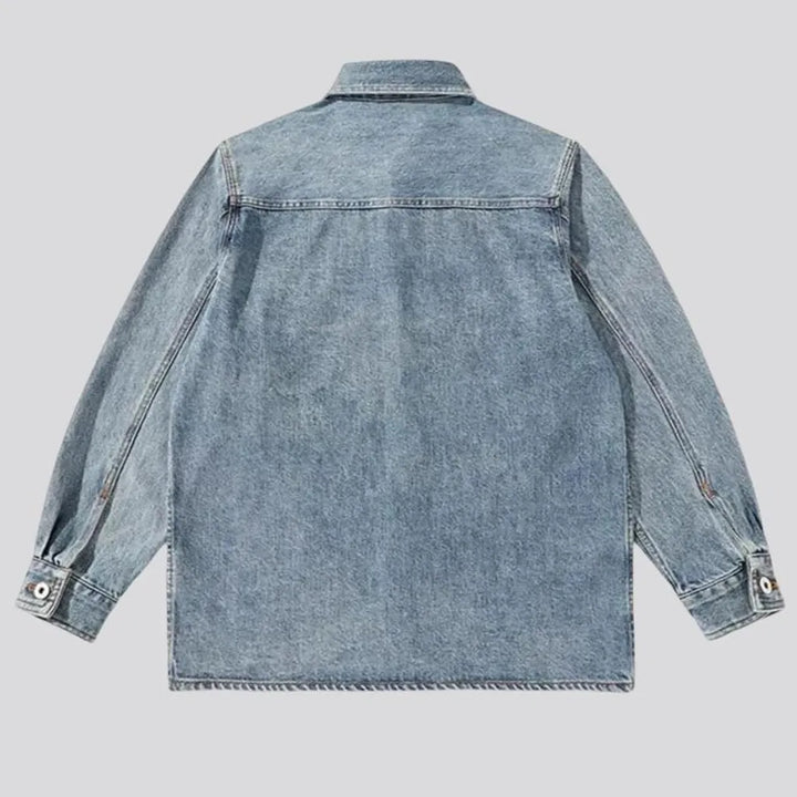 Sanded vintage men's denim jacket