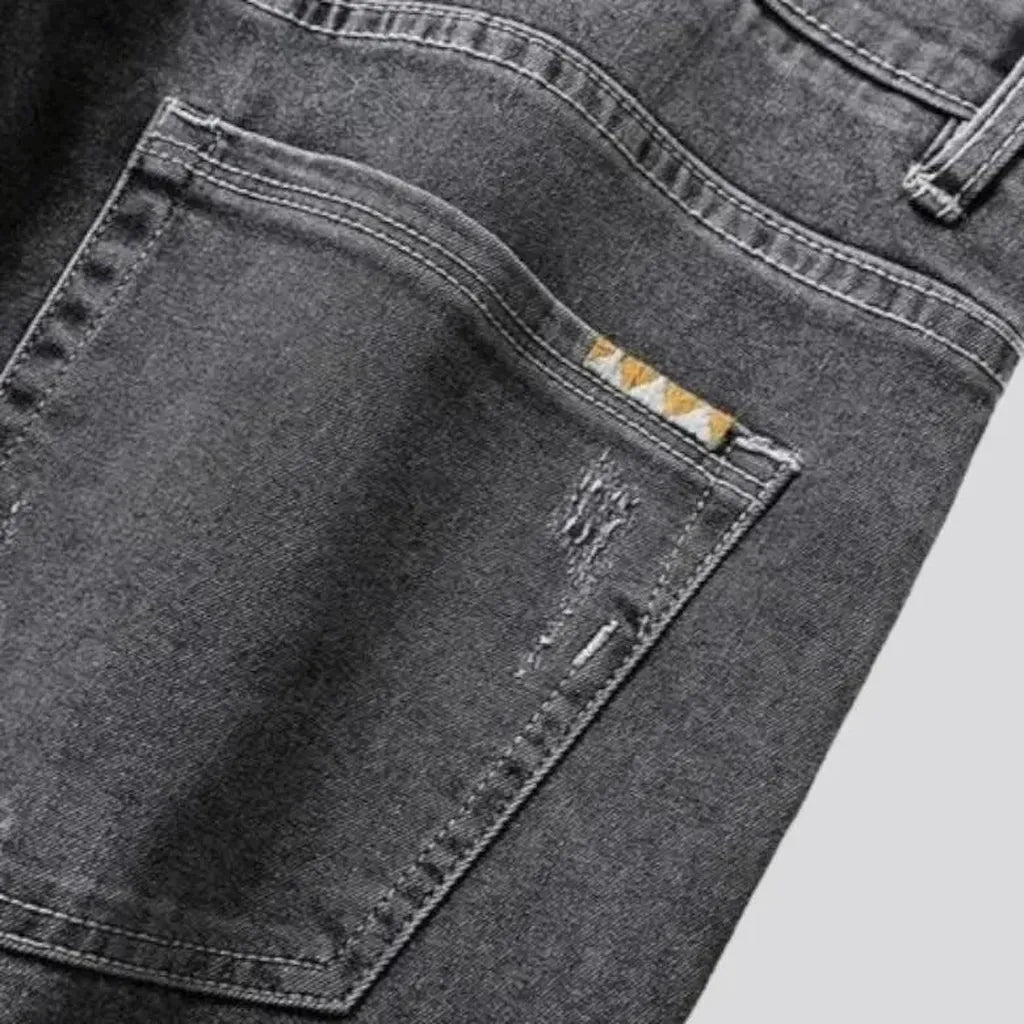 High-waist loose jeans
 for men