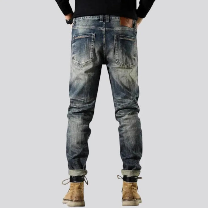 Stretchable dark jeans for men