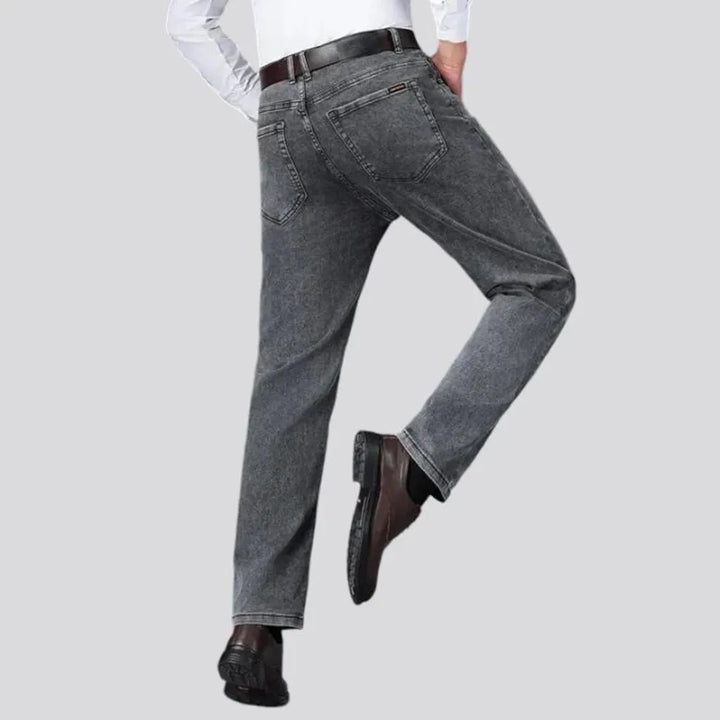 Monochrome straight fit high rise men's jeans