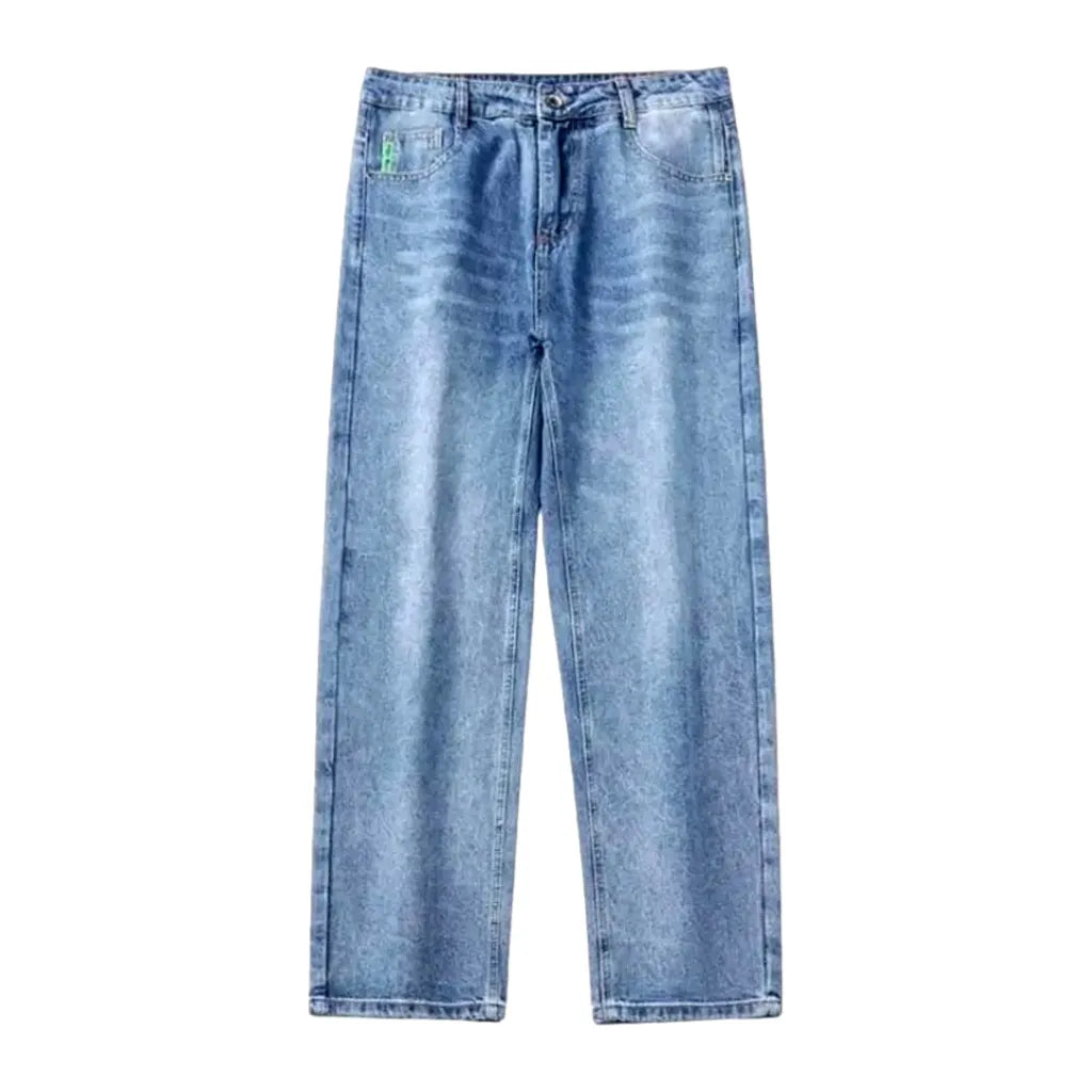 Wide Fit Vintage Soft Jeans for Men - Light Blue