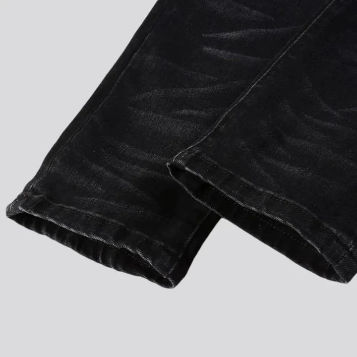 Skinny fit color-patch men's jeans