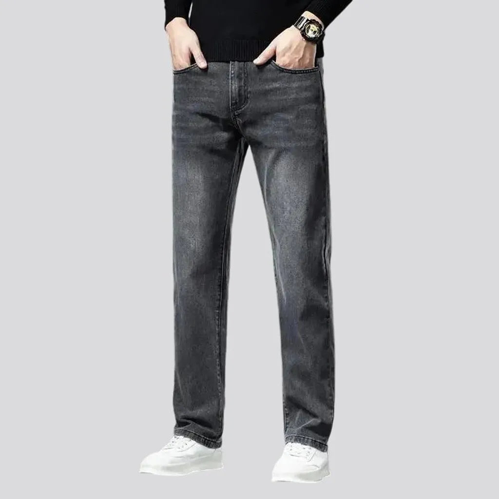 Casual straight cut high waist jeans for men