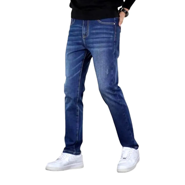 Slim-fit Elastic Men's Jeans - Dark Blue