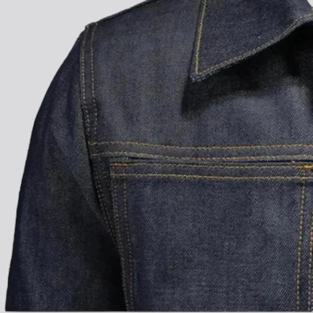 Slim patchwork denim jacket
 for men