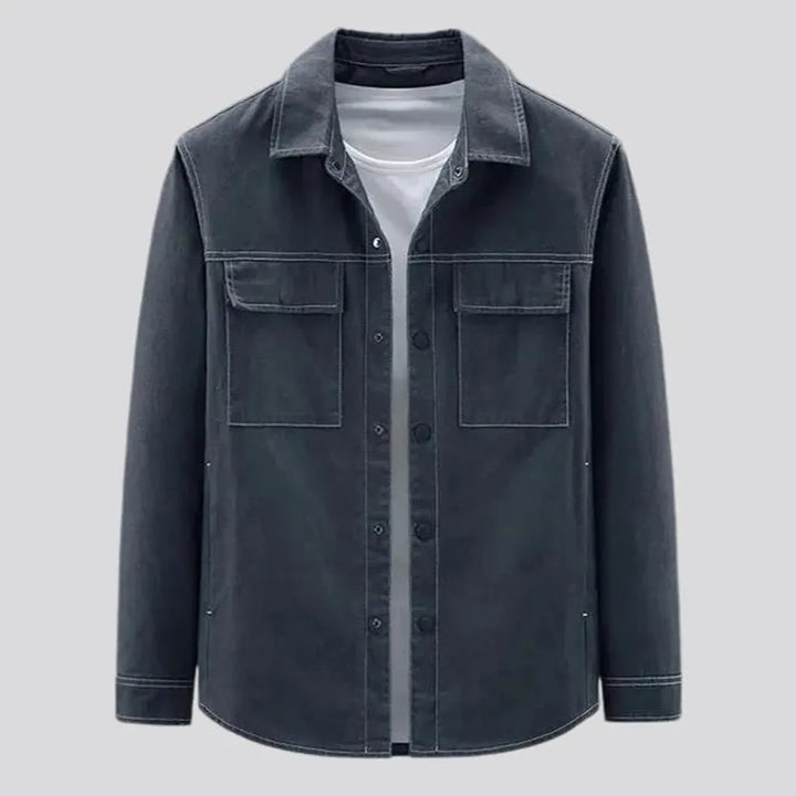 Stylish dark jean jacket for men