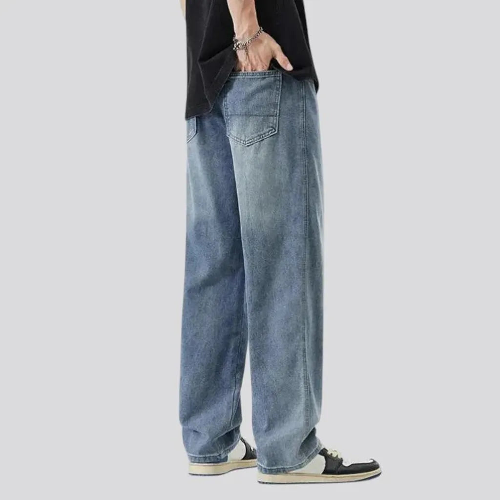 90s style light vintage baggy men's jeans