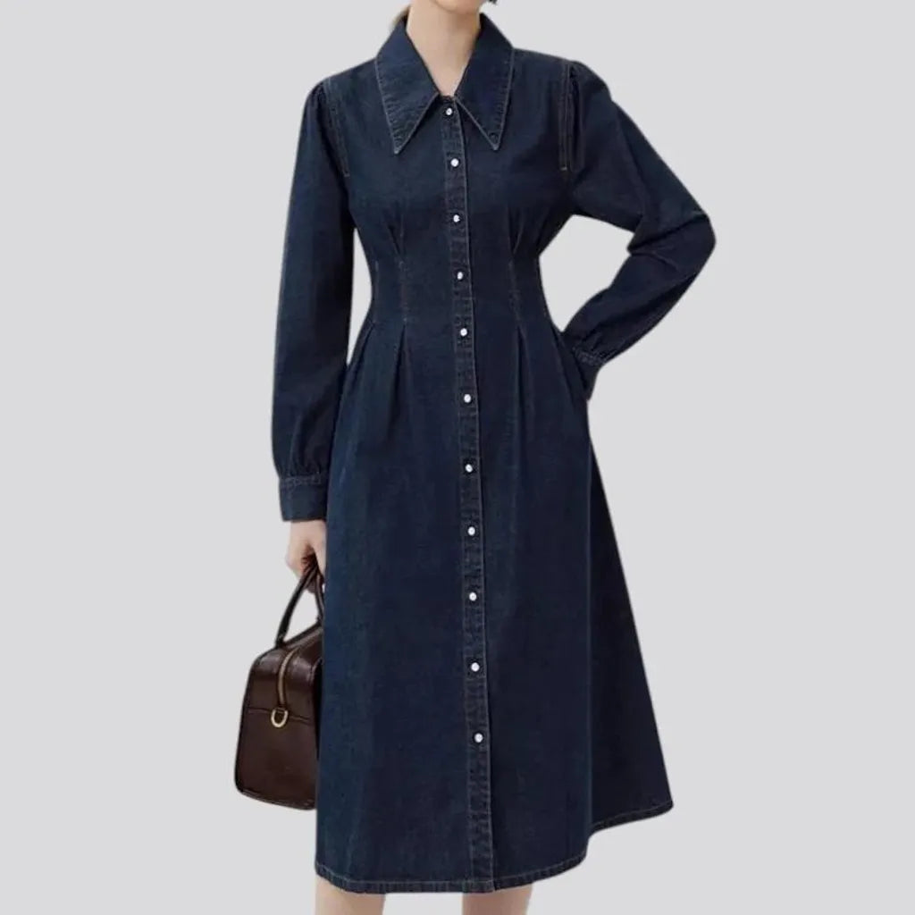 Classic a-line empire waist jean dress