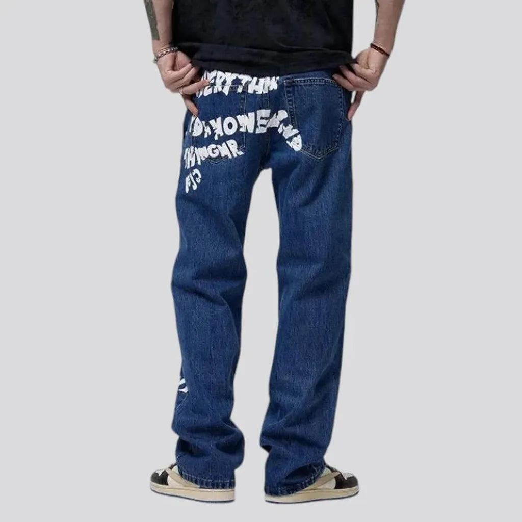 Medium wash street style men's jeans