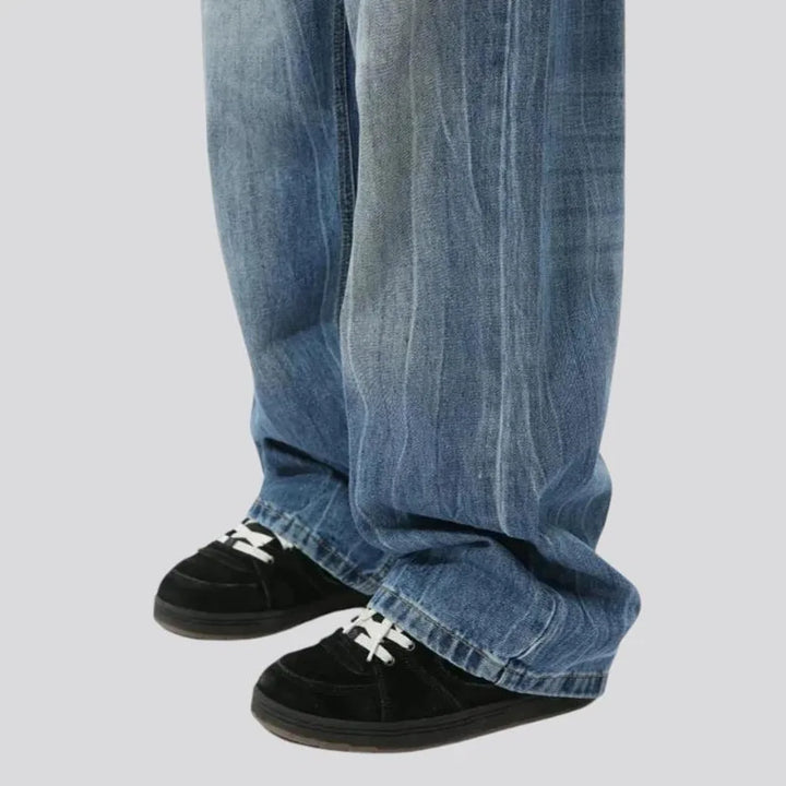 Faded wash jeans for men