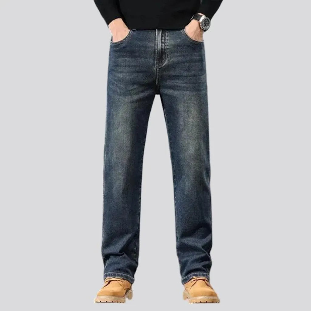 Vintage dark wash tapered men's jeans