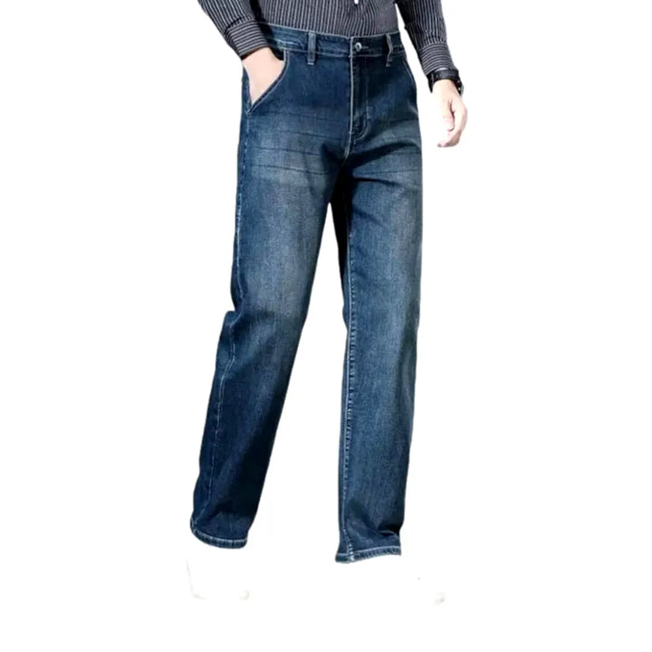 Classic Vintage Dark Wash Jeans for Men - Blue