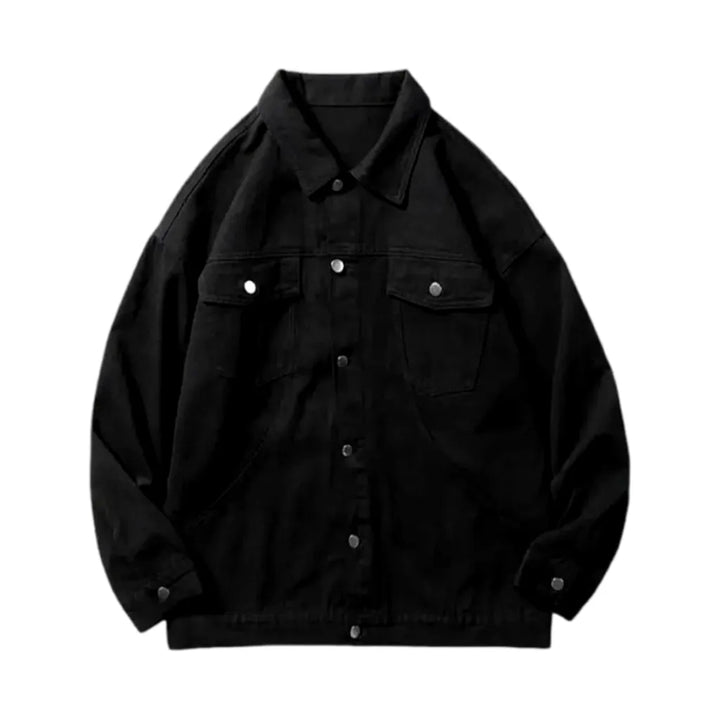 Trendy Men's Denim Jacket - Black