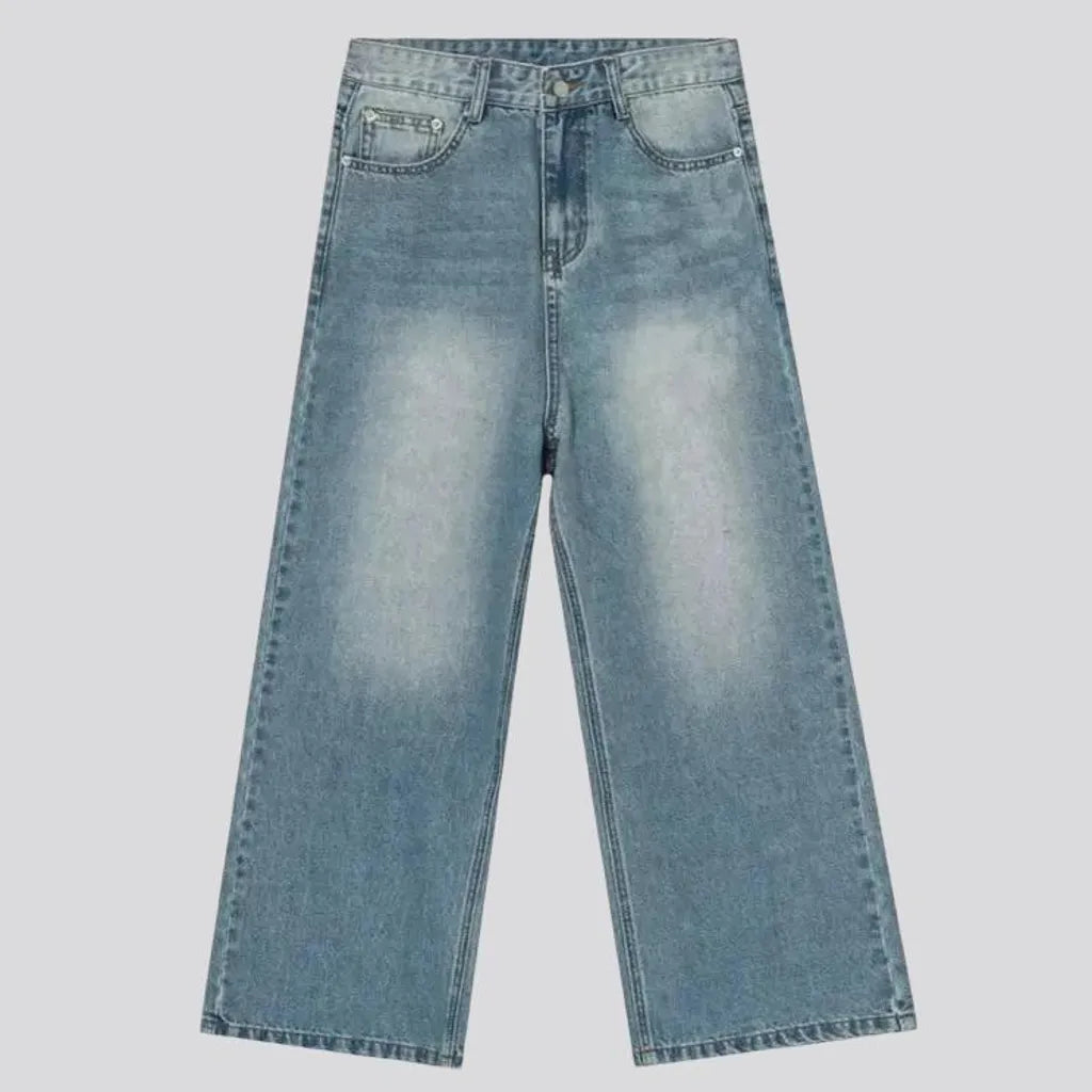 Mid-waist trendy men's jeans