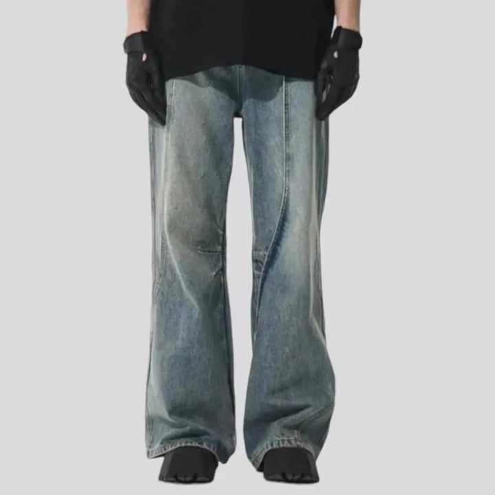 Baggy mid rise street style men's jeans